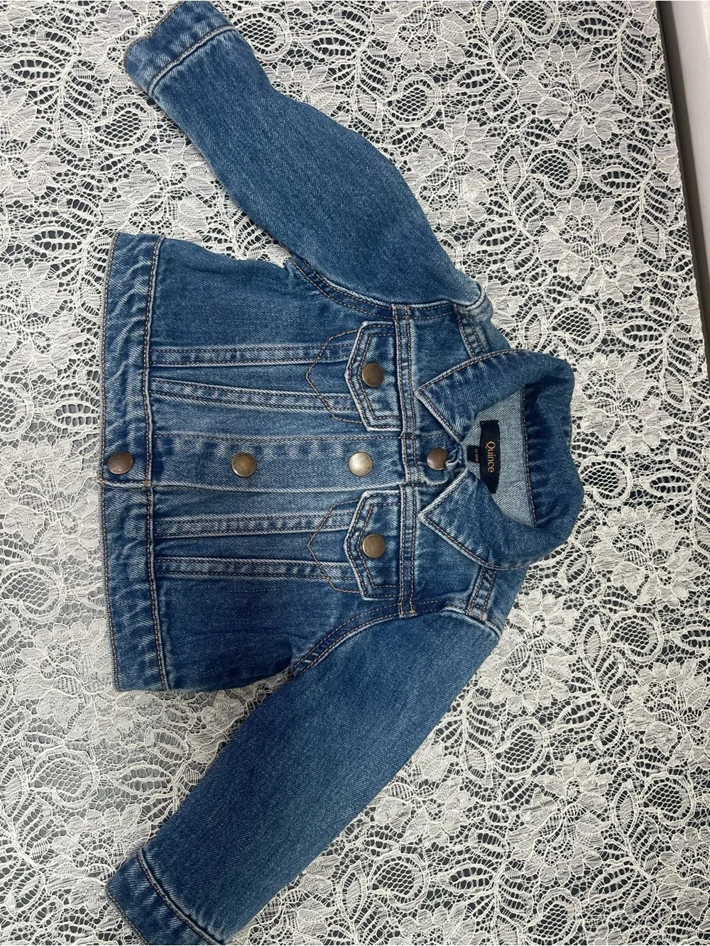 QUINCE Organic Cotton Denim Jacket Kids Boys Girls Relaxed Fit Jean Jacket